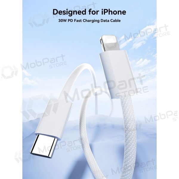 USB kabelis Joyroom S-A45 USB-C to Lightning 30W 1.2m balts