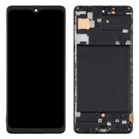 Samsung A715 Galaxy A71 2020 ekrāns (melns) (ar rāmīti) (service pack) (oriģināls)