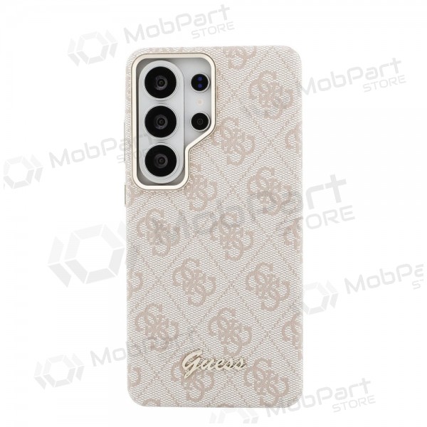 Samsung Galaxy S26 Ultra maciņš - Guess PU 4G Script Metal Logo Magnetic (rozā)