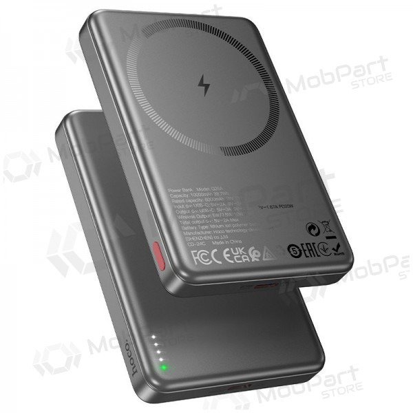 Ārējā baterija Power Bank Hoco Q26A PD20W Magnetic 10000mAh melna