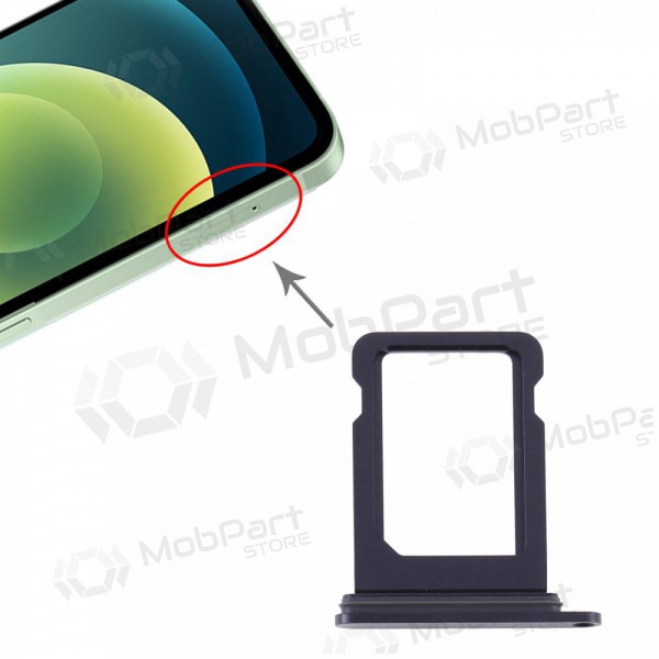 Apple iPhone 12 SIM kartes turētājs (melns)