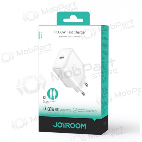 Lādētājs Joyroom JR-TCF24 USB-C PD30W + USB-C to USB-C cable 1.0m balts