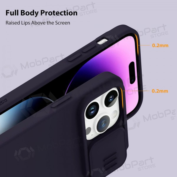 Apple iPhone 14 Pro vāciņš „Nillkin Silicone“ (tamsiai violets) Apple iPhone 14 Pro vāciņš „Nillkin Silicone“ (tamsiai violets)