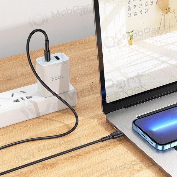 USB kabelis Hoco X83 60W Type-C to Type-C 1.0m melns