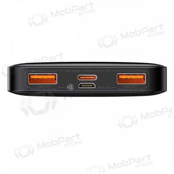 Ārējā baterija Power Bank Baseus Bipow 20W 10000mAh + MicroUSB 0.25m melna PPBD050301