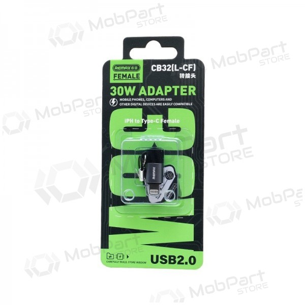 Adapteris Remax CB32 Lightning uz USB-C USB 2.0 balts