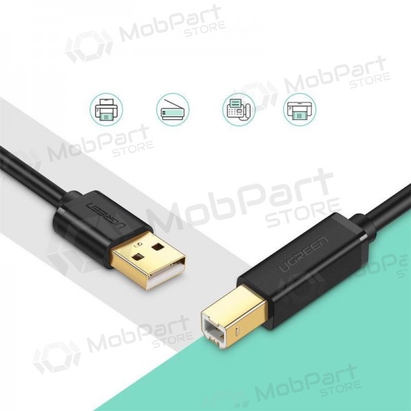 USB kabelis printeriem Ugreen US135 USB-A uz USB-B 3 m melns