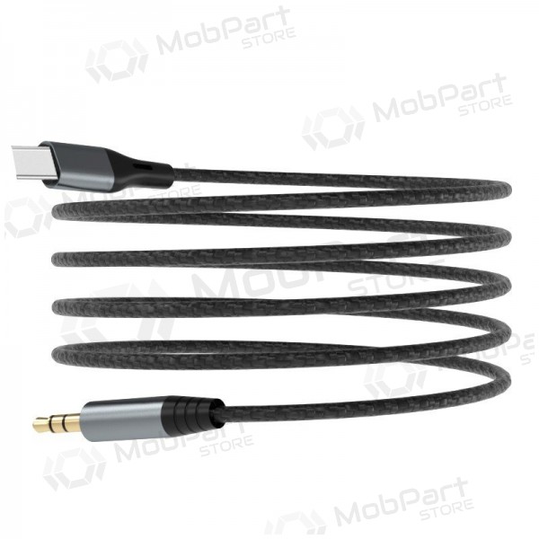 Audio kabelis Dudao L11ProT USB-C uz 3.5 mm 1 m melns