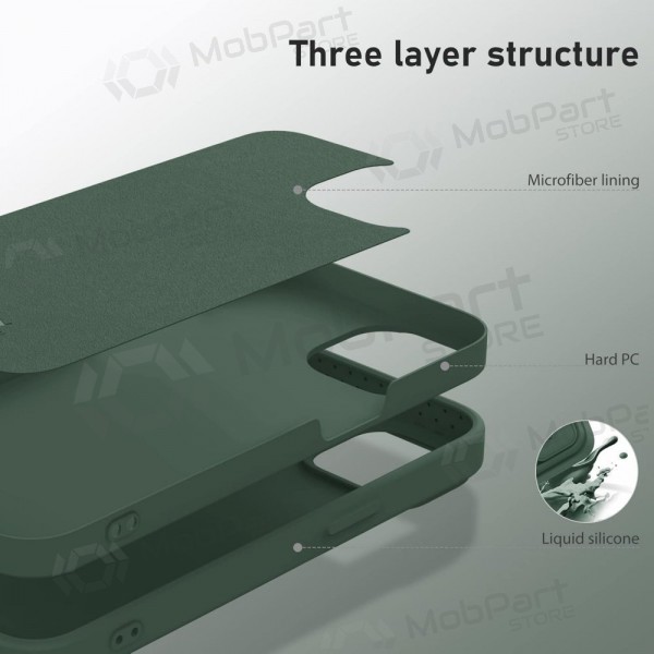 Apple iPhone 15 Pro vāciņš „Nillkin Silicone“ (tumši zaļš) Apple iPhone 15 Pro vāciņš „Nillkin Silicone“ (tumši zaļš)