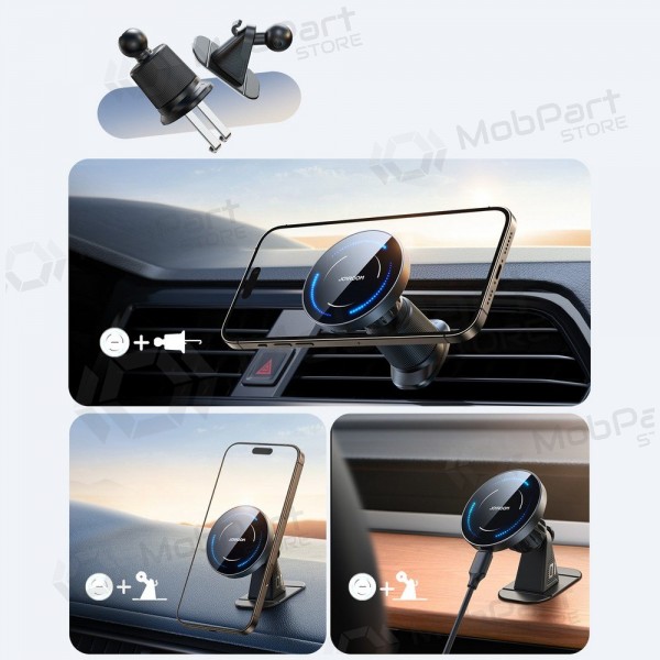 Automobilinis laikiklis-lādētājs Joyroom JR-ZS502 MagSafe 15W (air vent/dashboard) melns