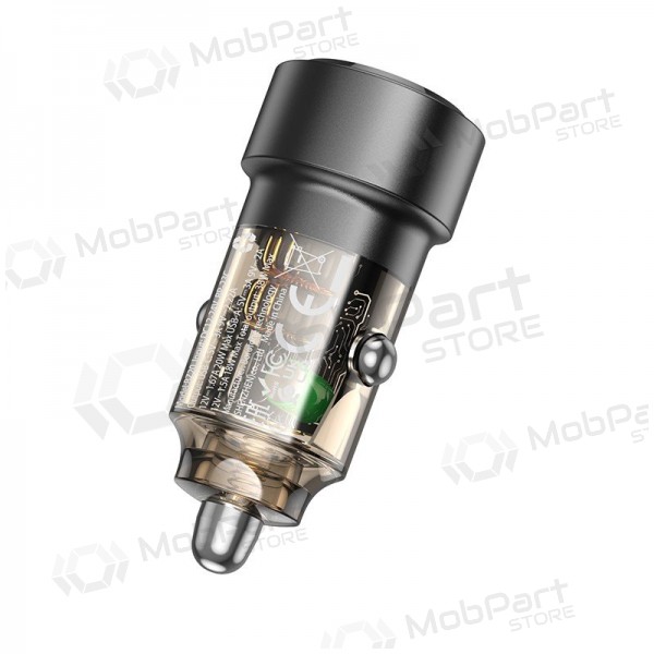 Lādētājs automobilinis Borofone BZ20 PD20W+QC3.0 38W melns