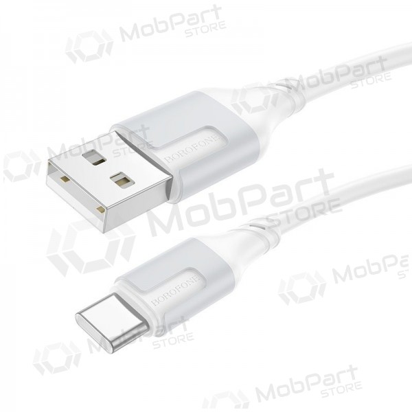 USB-C kabelis Borofone BX101 USB-A uz USB-C 1 m balts