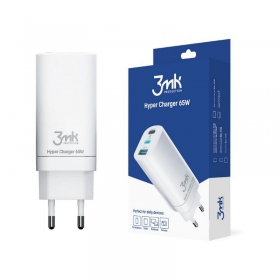 Lādētājs 3MK HyperCharger 65W 2xUSB-C, 1xUSB-A PD 3.0/QC 4.0 (balts)