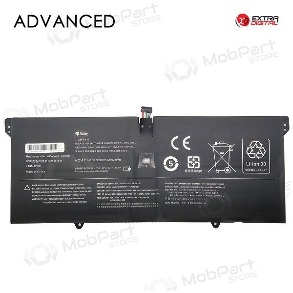 Lenovo L16M4P60, 9300mAh klēpjdatoru akumulators, Advanced Lenovo L16M4P60, 9300mAh klēpjdatoru akumulators, Advanced
