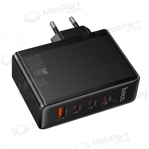 Tālruņa lādētājs Hoco N85 100 W 3x USB-C + USB-A melns