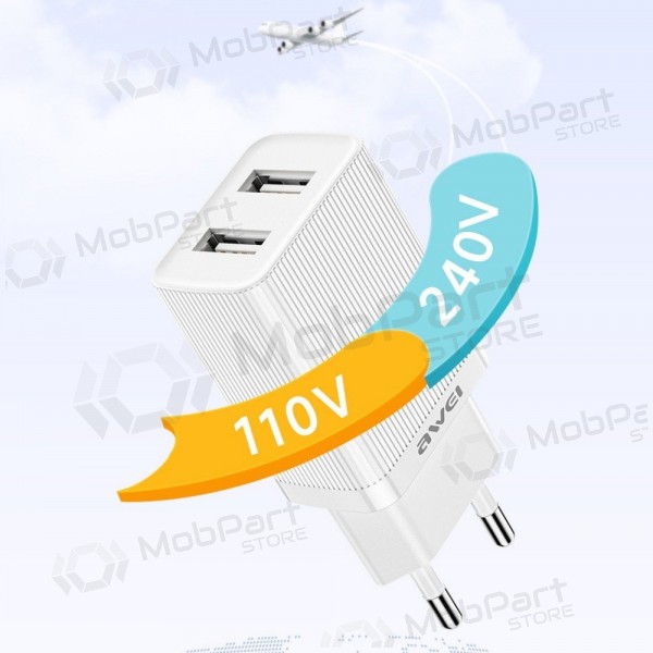 Lādētājs Awei C15-EU 2xUSB-A 10W balts