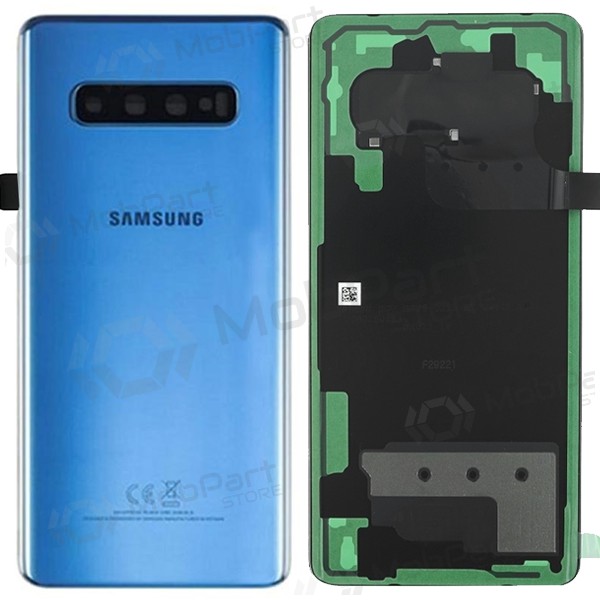 Samsung G975 Galaxy S10 Plus aizmugurējais baterijas vāciņš zils (Prism Blue) (lietots grade C, oriģināls)
