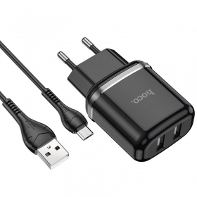 Lādētājs Hoco N4 + microUSB (2.4A) (melns)