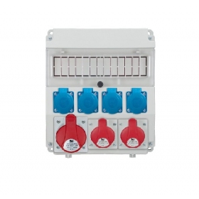 PawBol 18.320-4-S R-BOX LUX-320 plastikinis skydelis 13 mod+ (4x16A/250V 1x32A/5P 2x16A/5P)