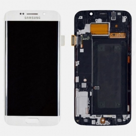 Samsung G925F Galaxy S6 Edge ekrāns (balts) (ar rāmīti) (service pack) (oriģināls)