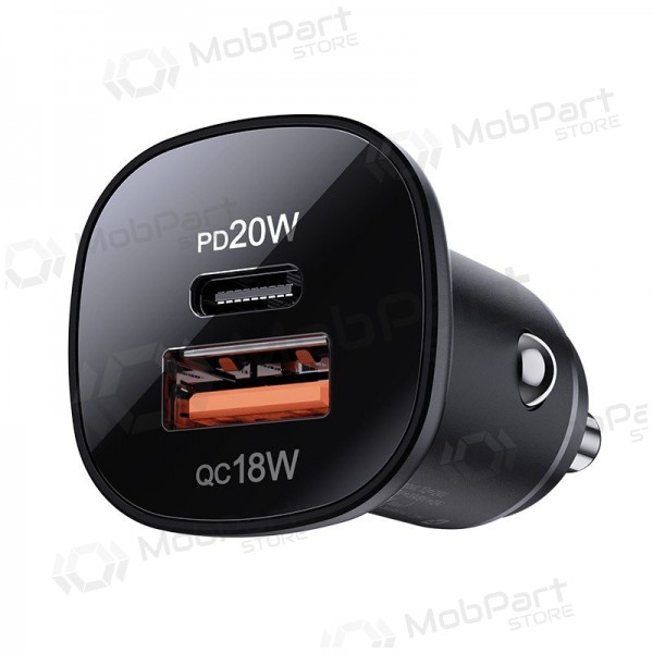Lādētājs automobilinis Acefast B1 Mini 38W USB-C+USB-A melns