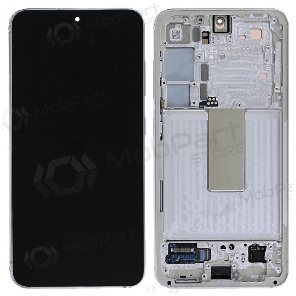 Samsung Galaxy S23 ekrāns (kreminė) (ar rāmīti) (oriģināls)