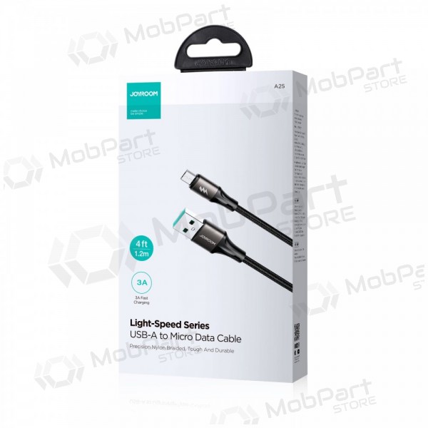 USB kabelis Joyroom SA25-AM3 USB to MicroUSB 3A 1.2m melns