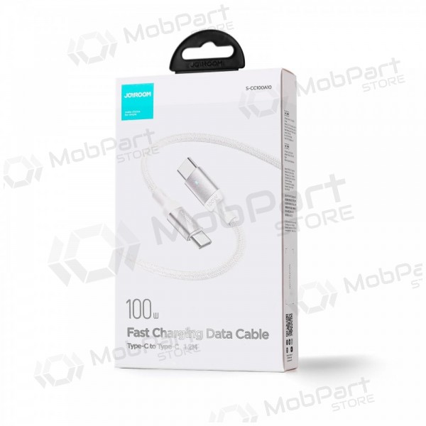 USB kabelis Joyroom S-CC100A10 Type-C to Type-C 100W 1.2m balts