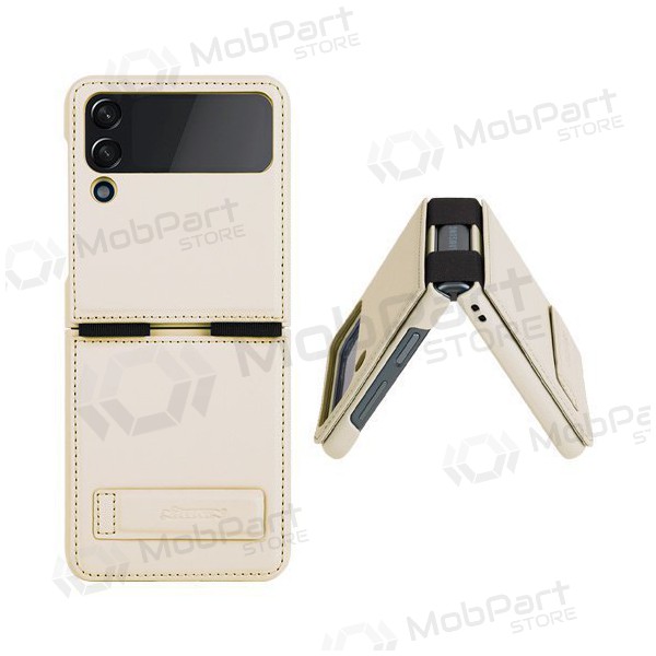 Samsung Galaxy Z Flip4 maciņš „Nillkin Leather“ (zelta) Samsung Galaxy Z Flip4 maciņš „Nillkin Leather“ (zelta)