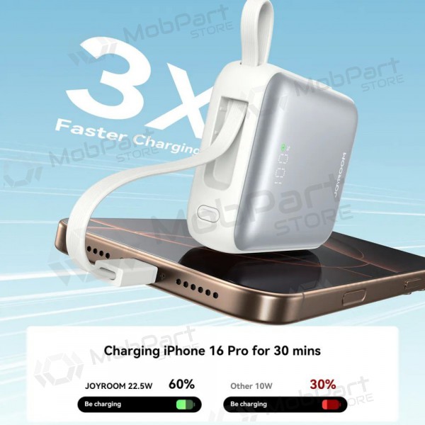 Ārējā baterija Power Bank Joyroom JR-PBF27 22.5W Mini 10000mAh balta