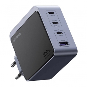Tīkla lādētājs Ugreen X565 100 W GaN 3x USB-C + USB-A pelēks