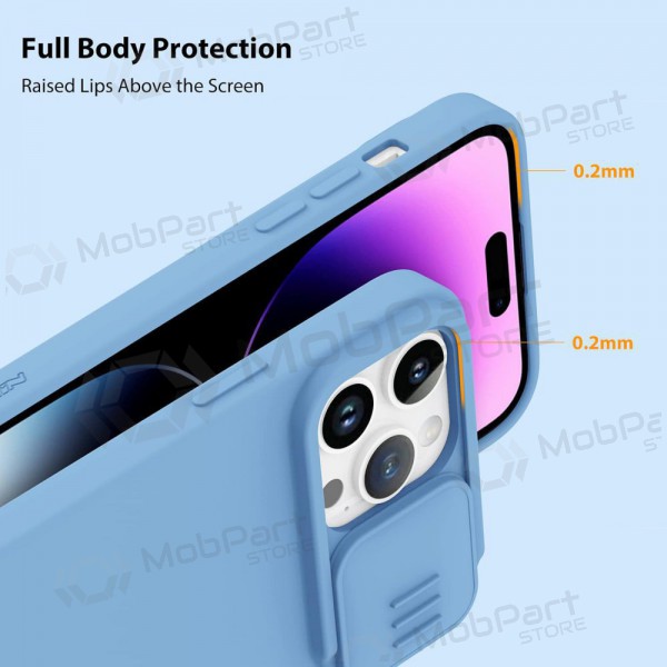 Apple iPhone 15 Pro vāciņš „Nillkin Silicone“ (gaiši zils) Apple iPhone 15 Pro vāciņš „Nillkin Silicone“ (gaiši zils)