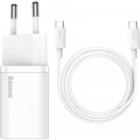 Lādētājs buitinis Baseus Super Si 25W + Type-C 1.0m balts TZCCSUP-L02
