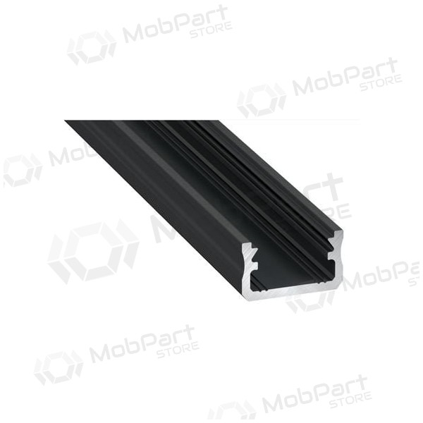 Aliuminis profilis Lumines LED juostoms A (melns, anoduotas, 2m)