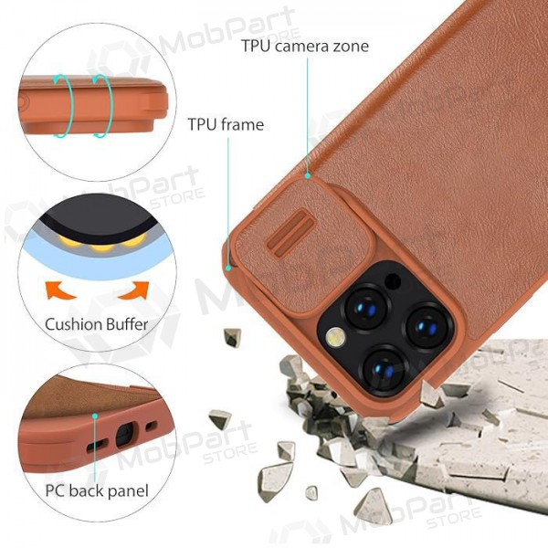 Apple iPhone 14 maciņš - Nillkin Leather (brūns)