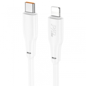 Lightning vads Hoco X93 USB-C uz Lightning 2 m PD 20 W balts