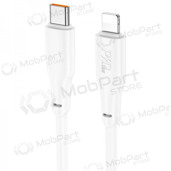 Lightning vads Hoco X93 USB-C uz Lightning 2 m PD 20 W balts