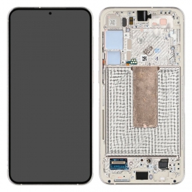 Ekranas Samsung S916 S23+ 5G su lietimui jautriu stikliuku un rėmeliu Cream oriģināls (service pack)