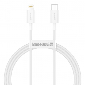 USB kabelis Baseus Superior Type-C - Lightning PD 20W 1.0m (balts) CATLYS-A02