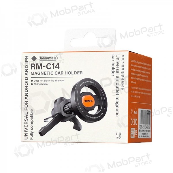 Tālruņa turētājs automobiļiem Remax RM-C14 MagSafe (air vent) melns