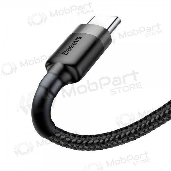 USB kabelis Baseus Cafule Type-C 2.0m 2.0A (pelēks-melns) CATKLF-CG1