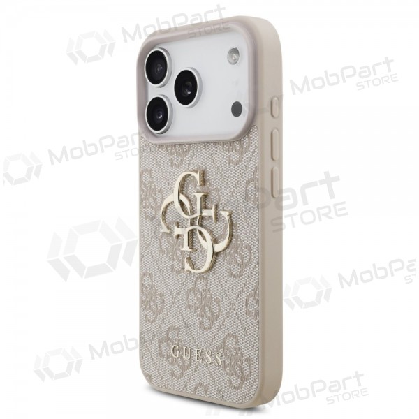Apple iPhone 17 Pro maciņš - Guess PU 4G Metal Logo (rozā)