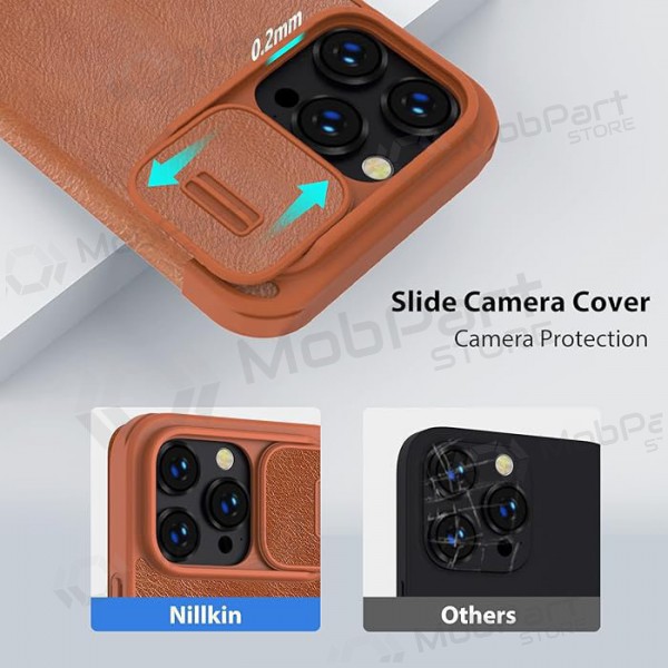 Apple iPhone 14 maciņš - Nillkin Leather (brūns)