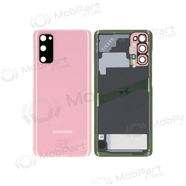 Samsung G981F / G980 Galaxy S20 aizmugurējais baterijas vāciņš rozā (Cloud Pink) (lietots grade C, oriģināls)