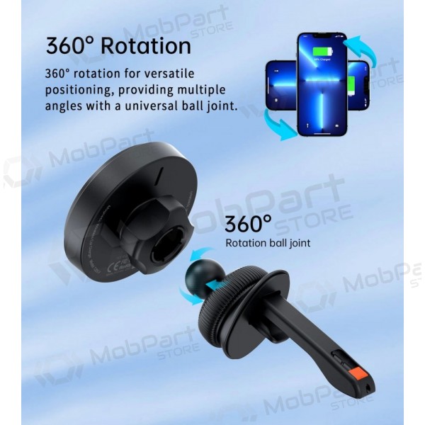 Automobilinis laikiklis-lādētājs Choetech T205-F MagSafe 15W melns