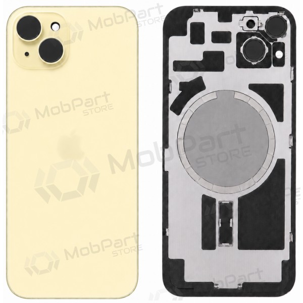 Apple iPhone 15 aizmugurējais vāciņš (dzeltens) - Premium