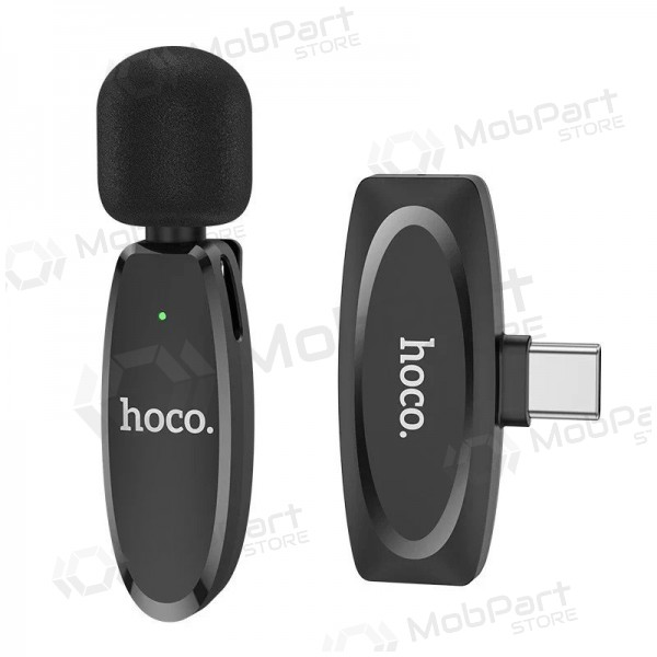 Mikrofons Hoco L15 Type-C melns