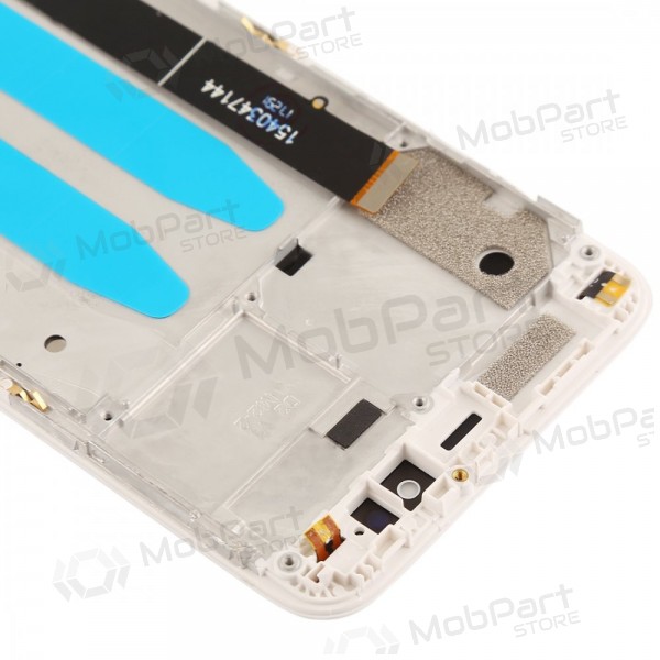 Xiaomi Mi A1 / Mi 5X ekrāns (balts) (ar rāmīti) (lietots grade C, oriģināls)