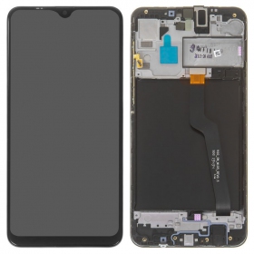 Samsung A105 Galaxy A10 ekrāns (Dual SIM) (melns) (ar rāmīti) (service pack) (oriģināls)