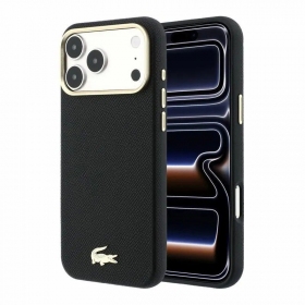 Apple iPhone 18 Pro Max maciņš - Lacoste PU Leather Champs Elysees Gold Logo MagSafe